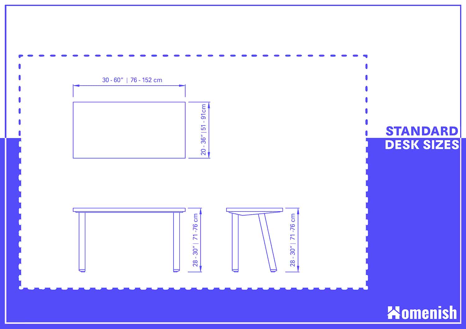 Typical Standard Desk Size With 6, What Size Should Your Desk Be