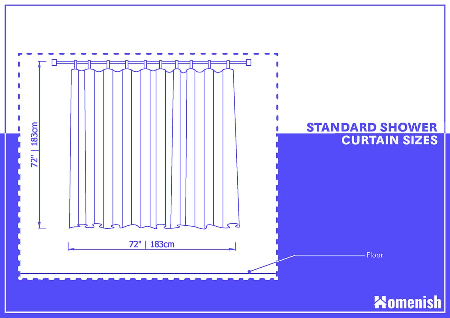 Standard Shower Curtain Size, What Is The Average Size Of Shower Curtain