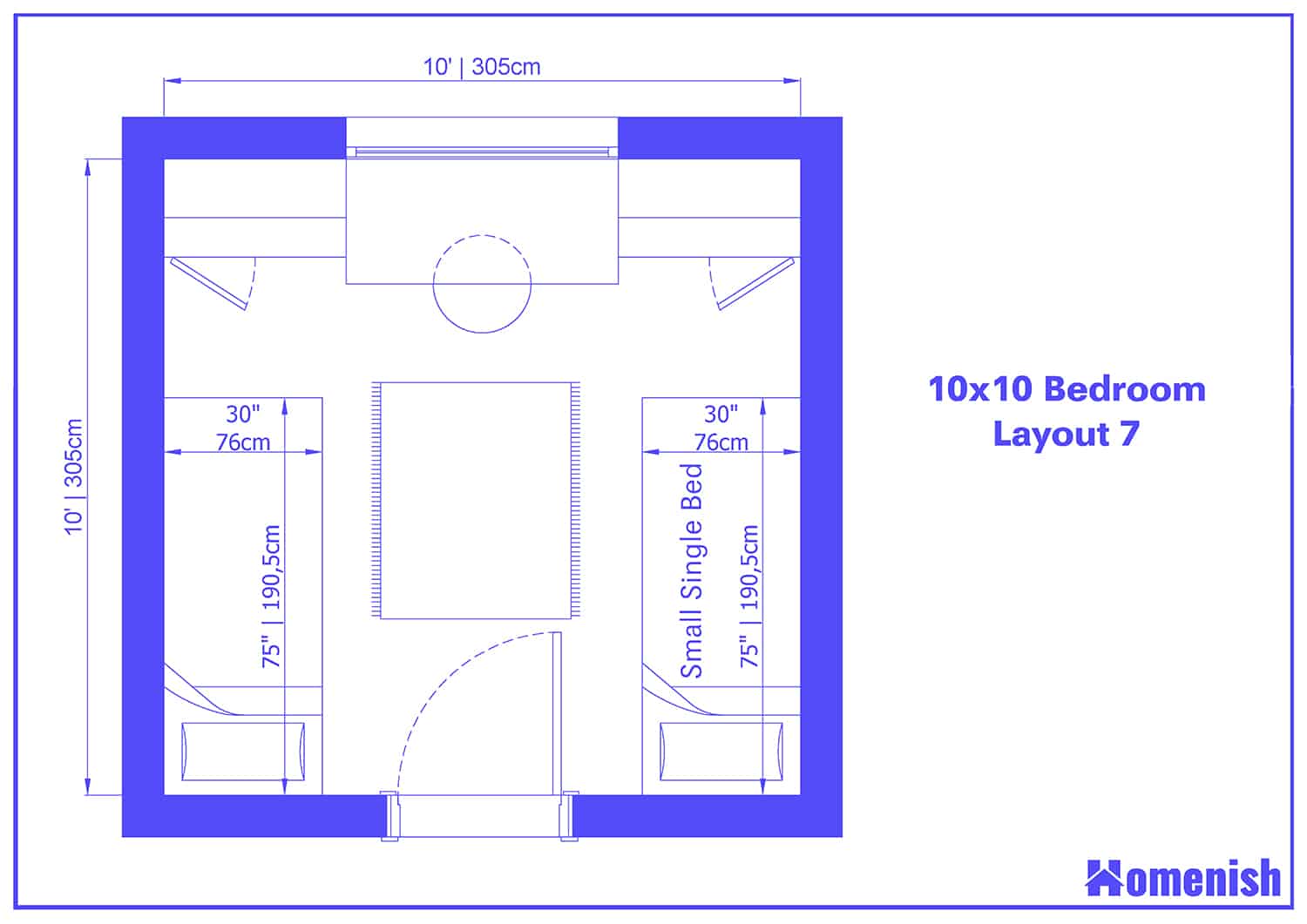 10x10 Bedroom Layout 7