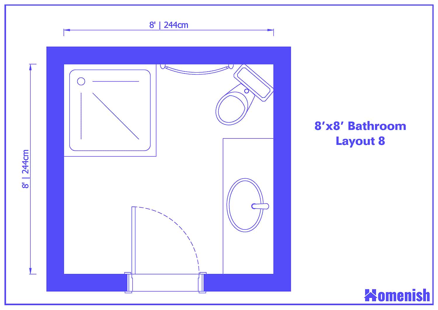 8' x 8' Bathroom Layout 8