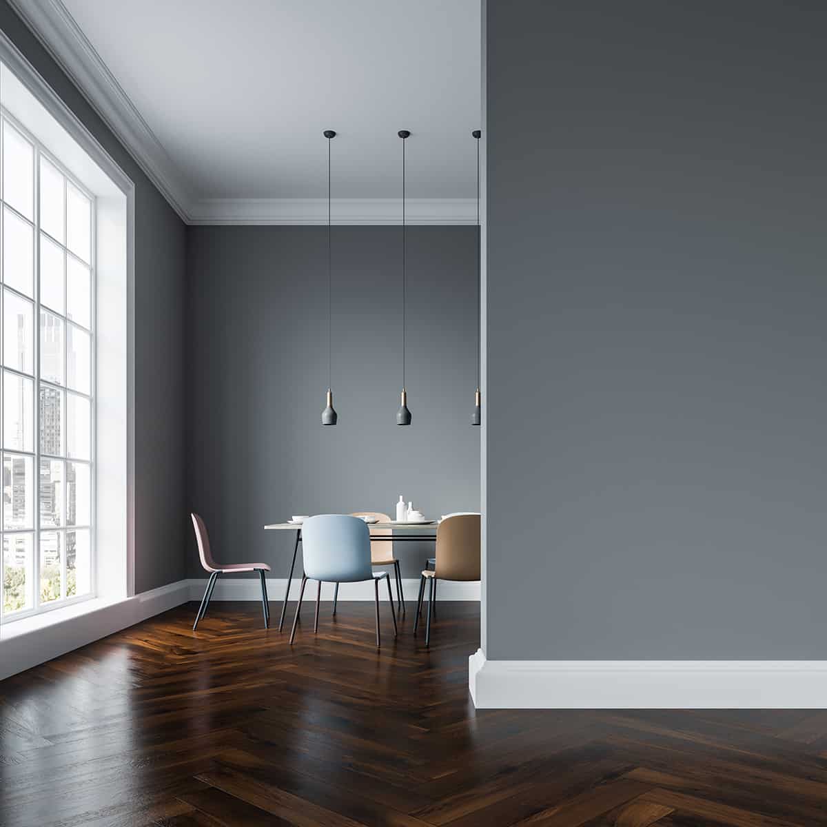 Wood Floor Goes With Gray Walls, Dark Hardwood Floors With Grey Walls