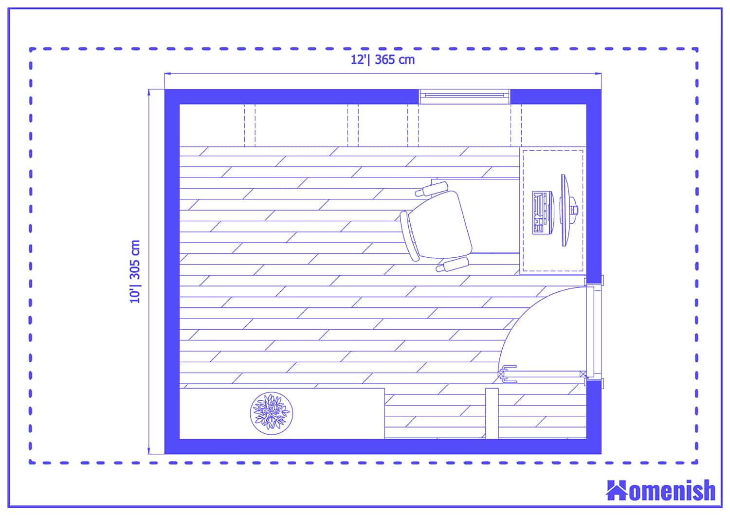 Office in Attic Layout Floor Plan