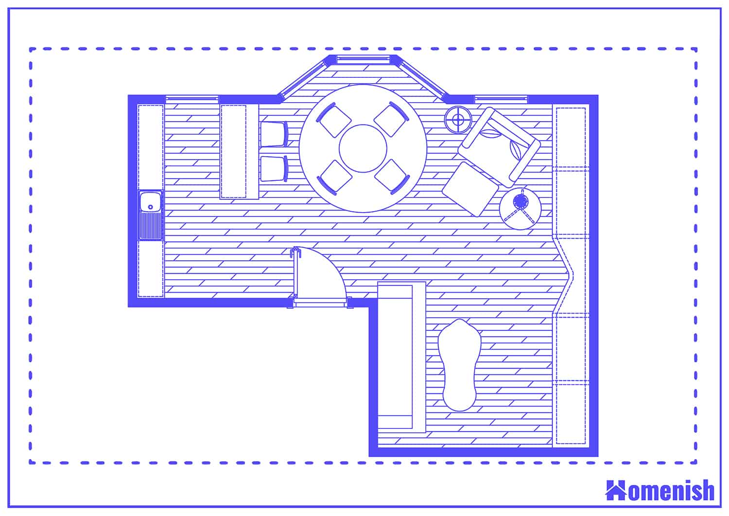 L-Shaped Living Room Layout Floor Plan