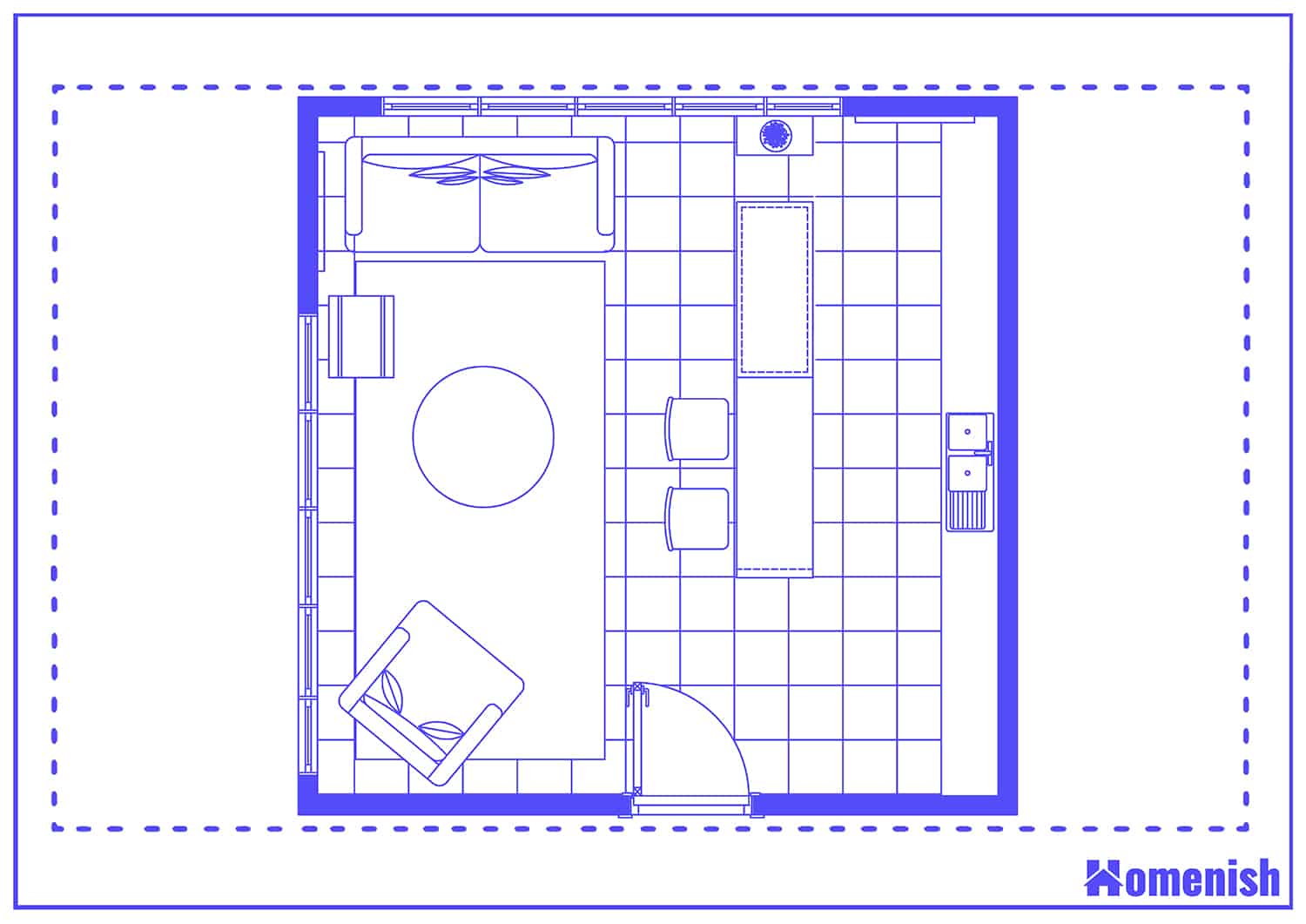 Open Plan Kitchen Living Room Floor Plan