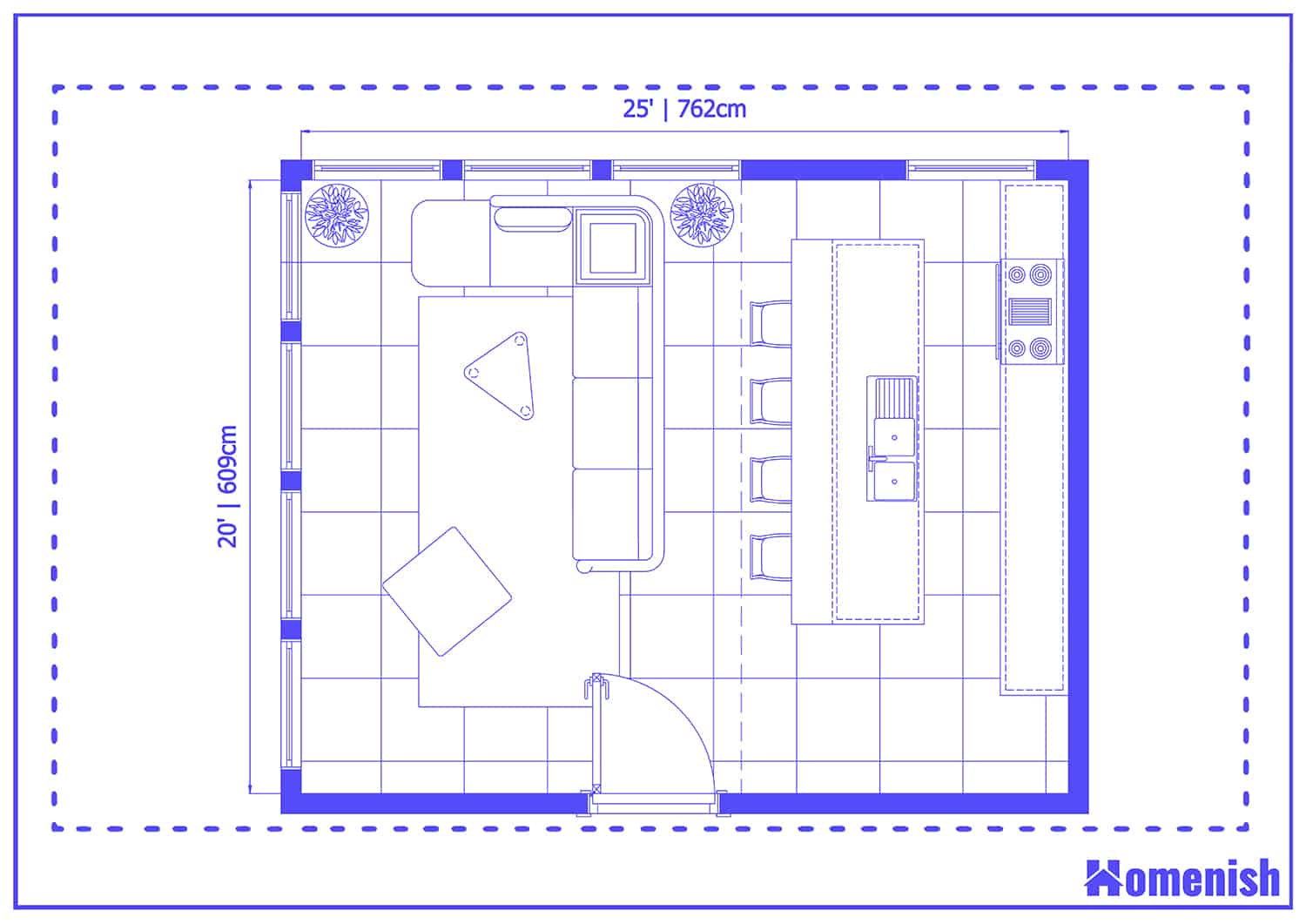 Open Plan Living Room Floor Plan