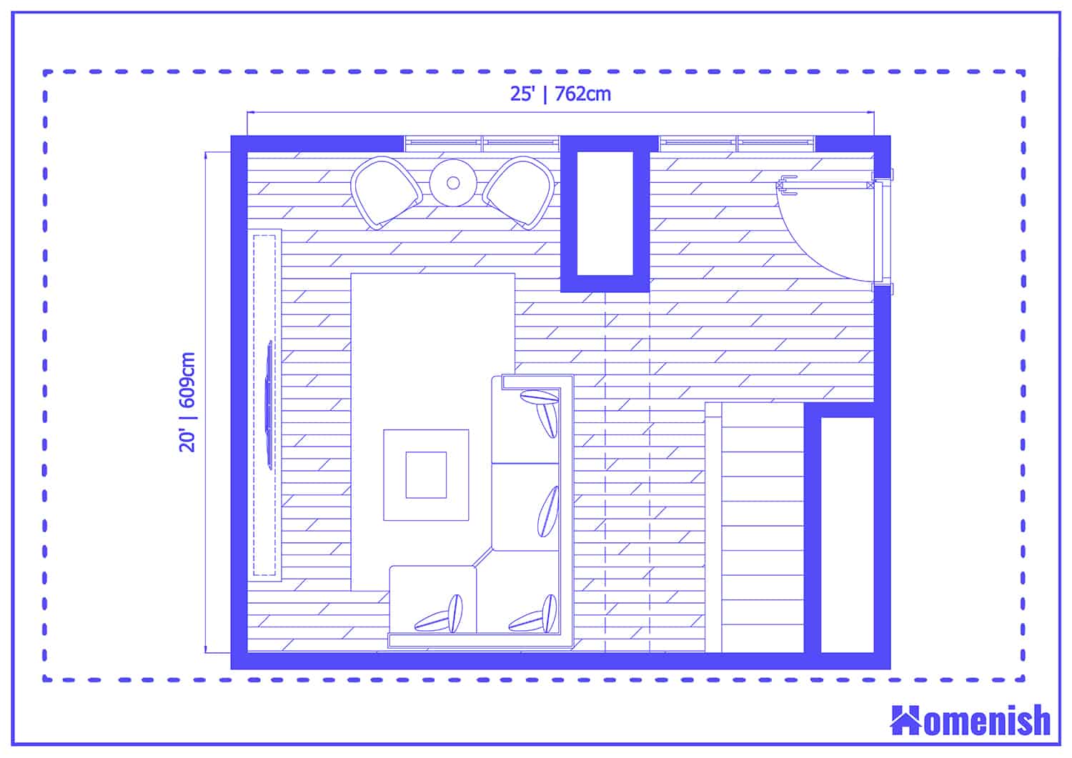 Ultra Modern Living Room floor Plan