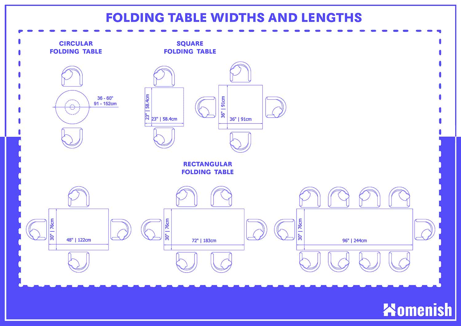 Folding Table Widths and Lengths