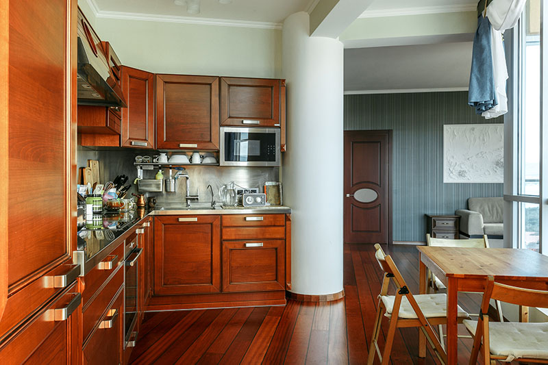 Wooden Floor Extends Far Into The Living Room