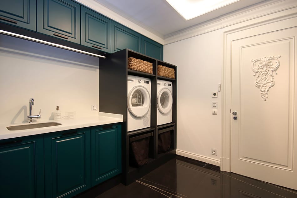 Black Laundry Room