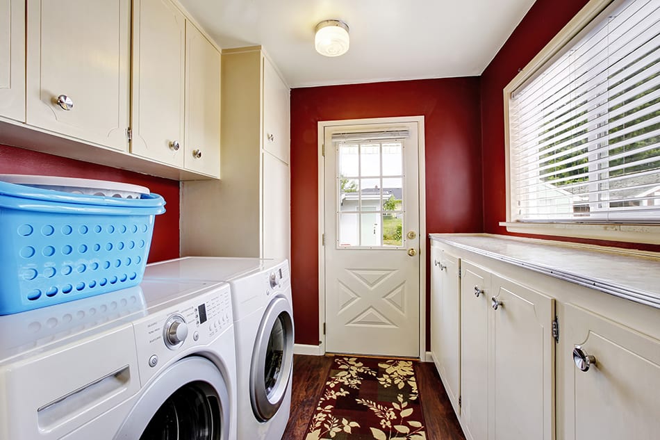 Red Laundry Room