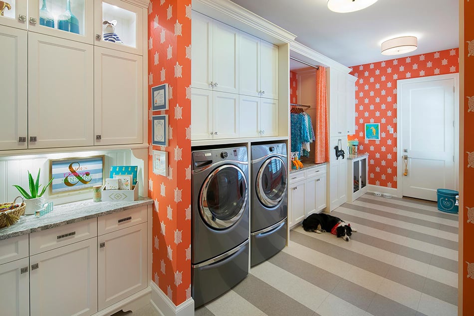 Orange Laundry Room