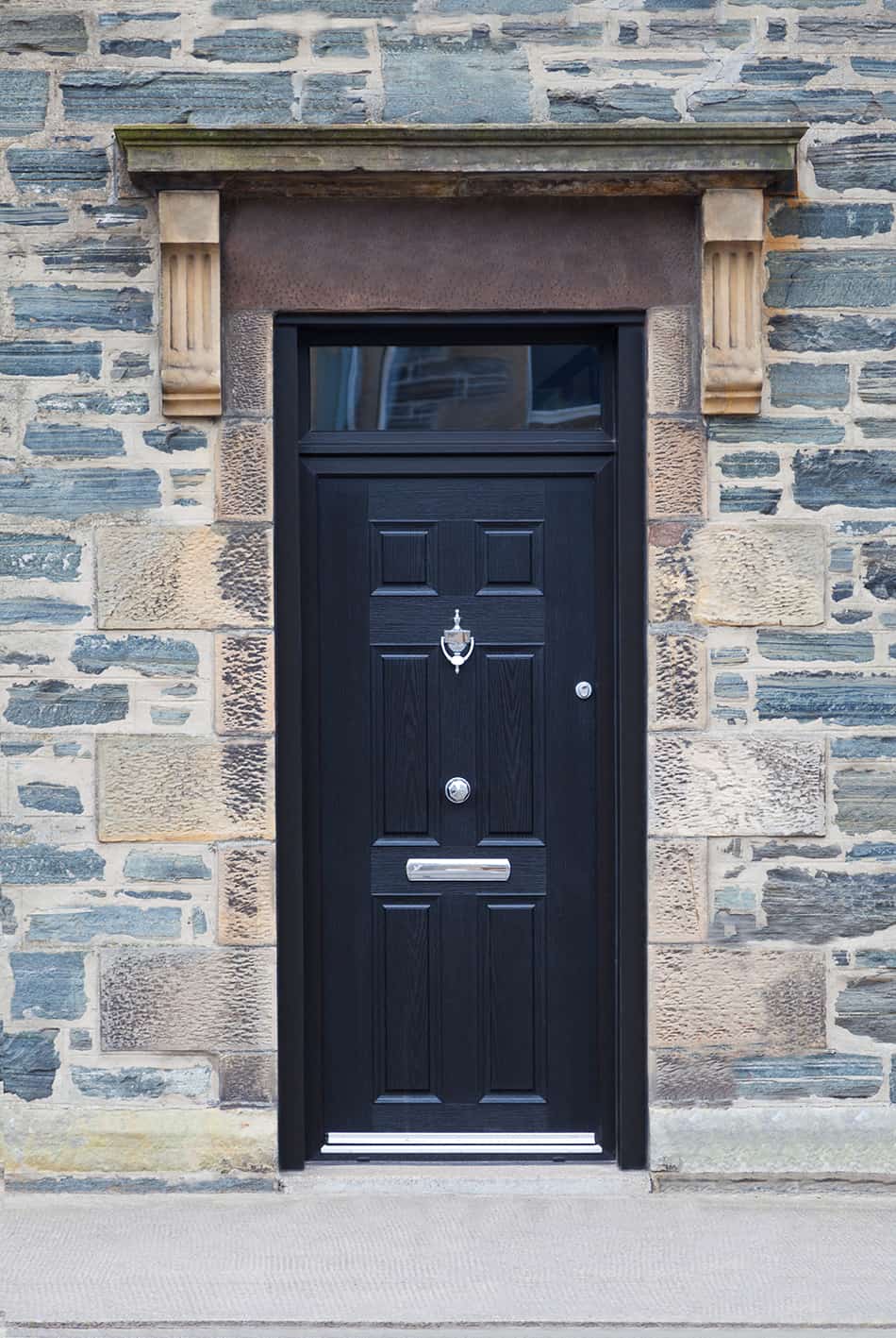 A black door to accentuate a traditional feature