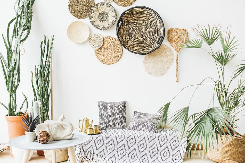 Basket art for a cottage look