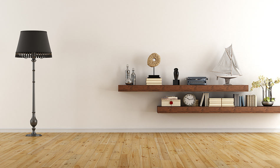 Floating shelves for added appeal