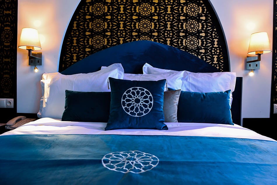 A Moroccan Teal Bedroom