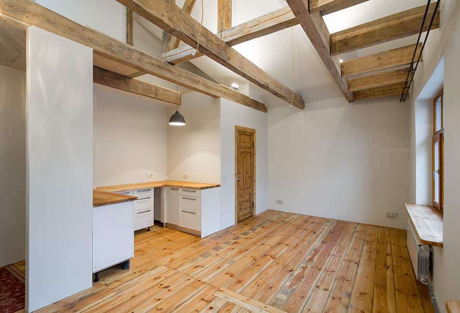 Exposed Wooden Beamed Ceiling