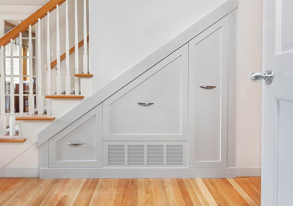 Pullout Cabinets Under the Stairs