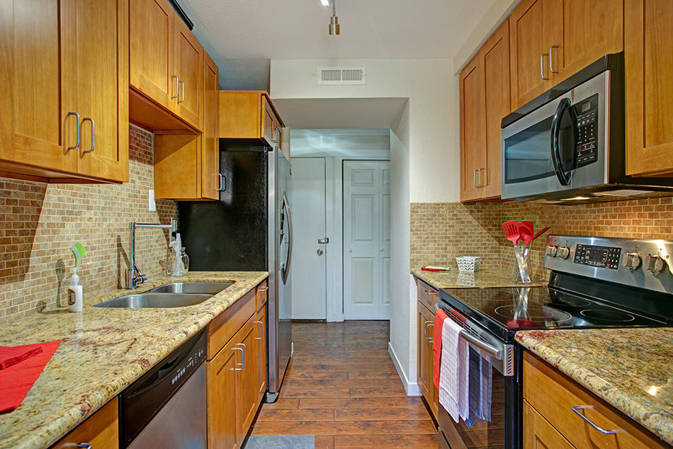 A galley kitchen