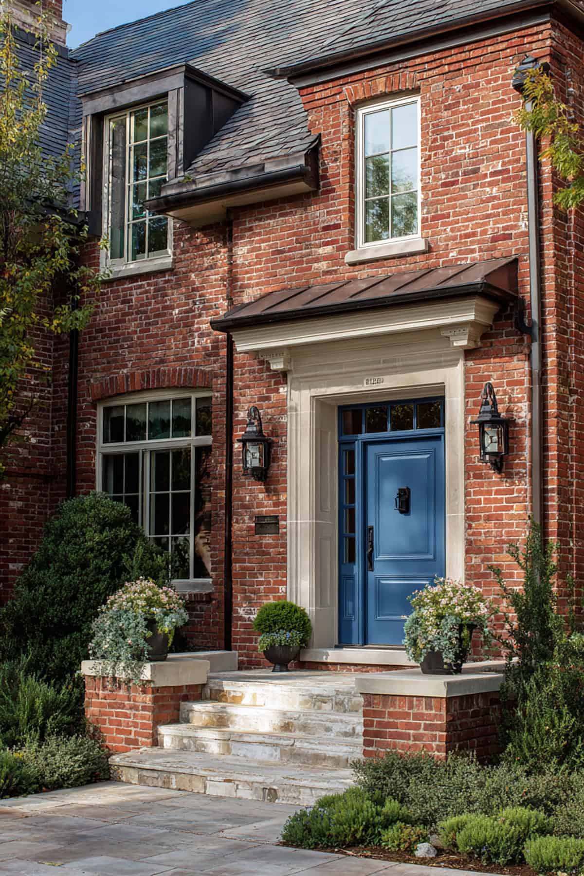 Blue Paired with Red Brick