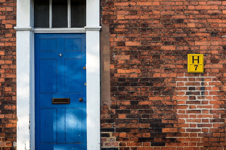 Blue Paired with Red Brick