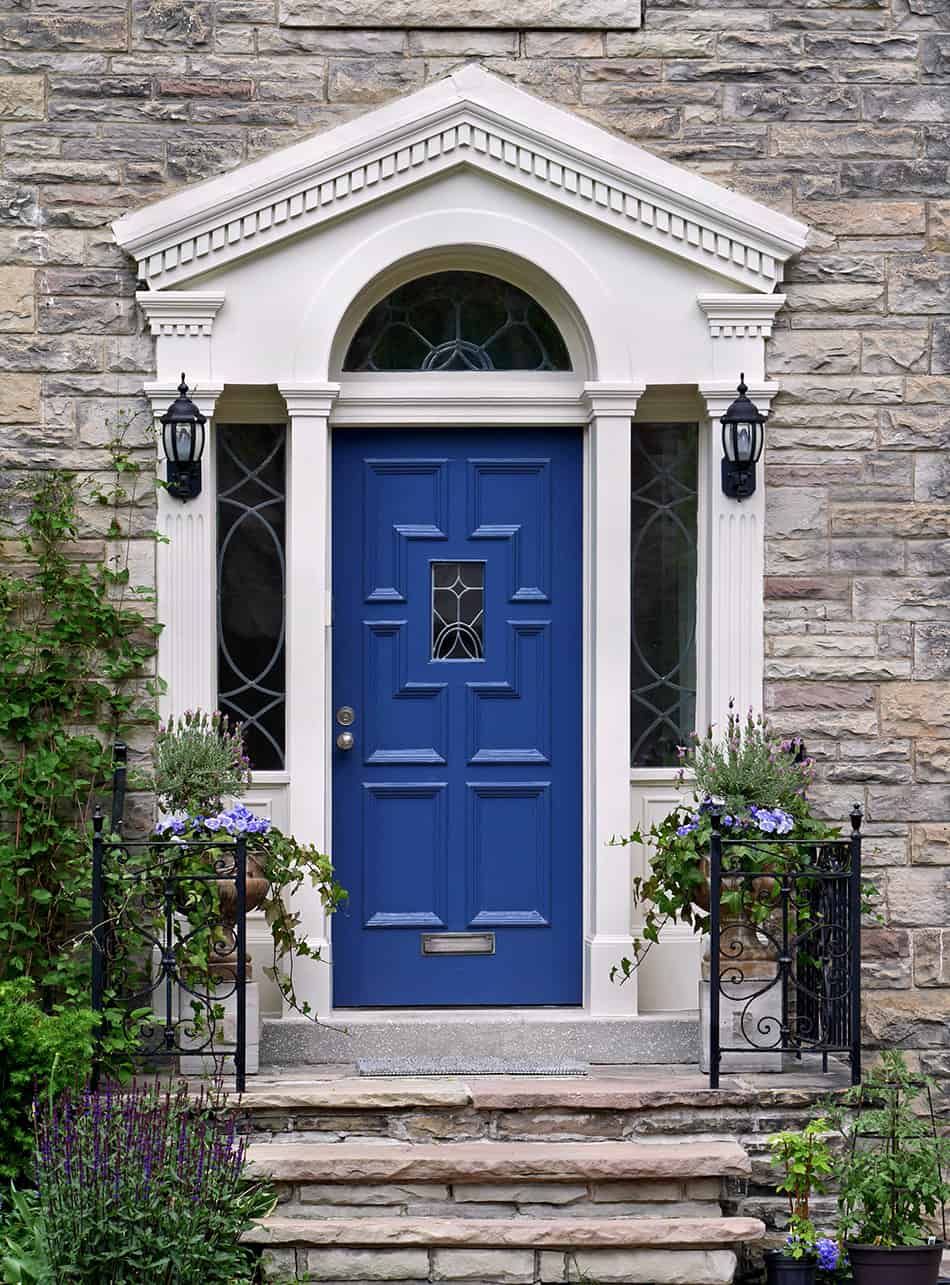 Blue with Glass Panels on Georgian Style Home