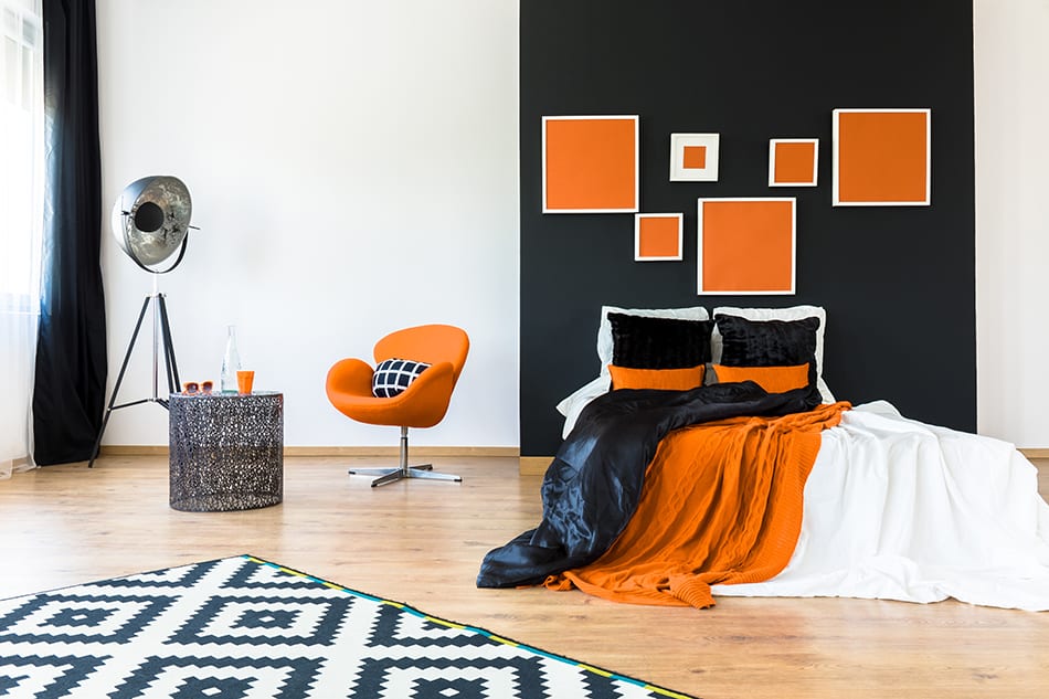 Combine Orange with Black and White