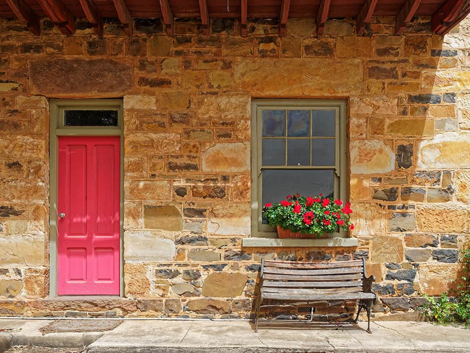 Farmhouse Style Pink Door