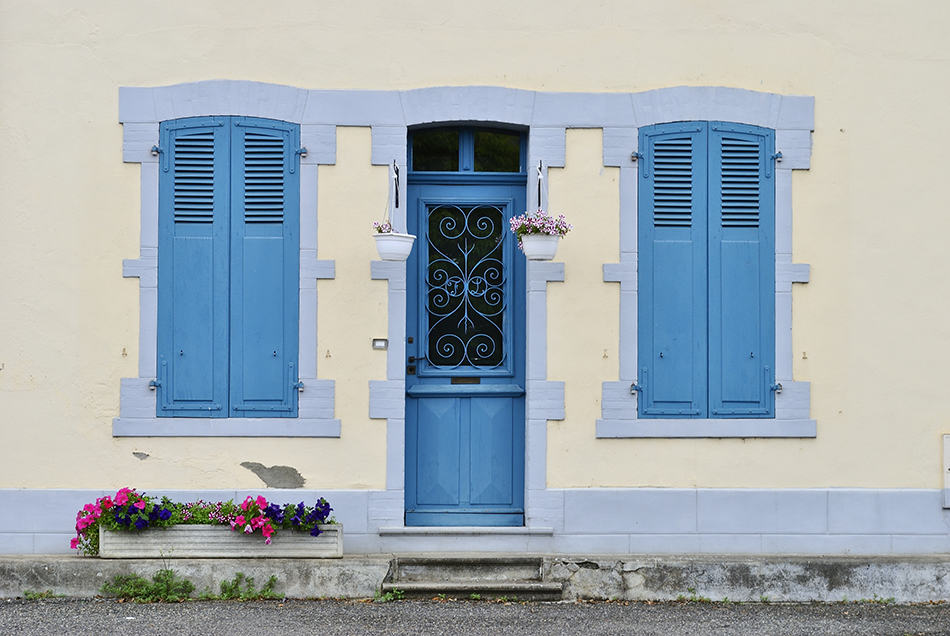 Light Blue with Matching Shutters