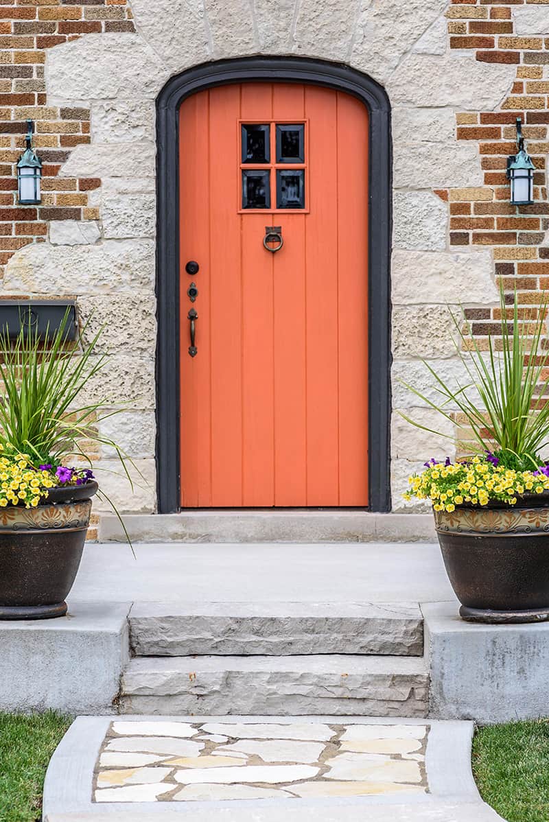 Rustic Orange with stylish metal hardware