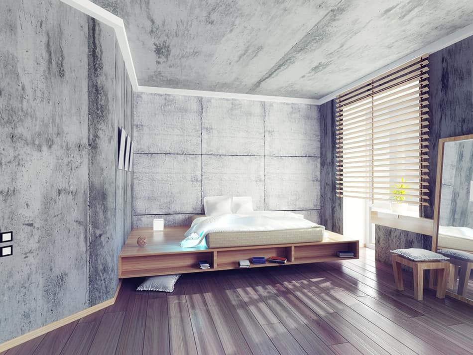 Concrete Panels in the Bedroom