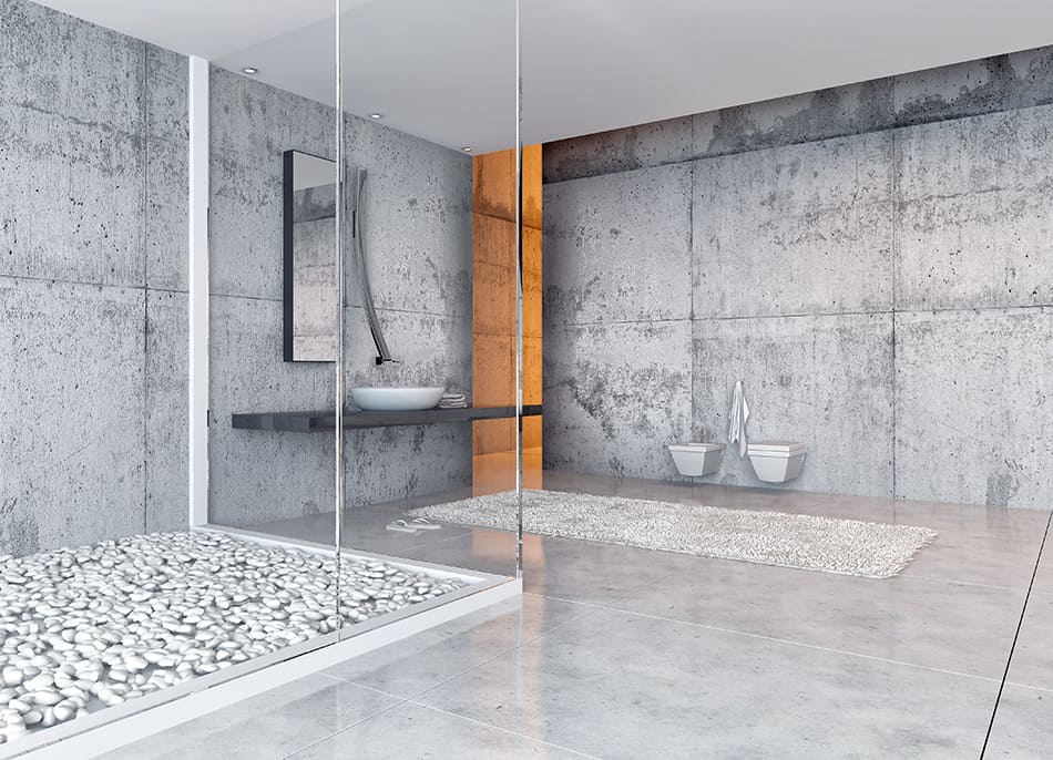 Concrete and Marble for Bathroom