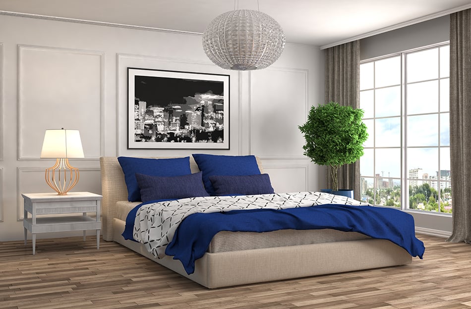 Blue and Grey Bedroom