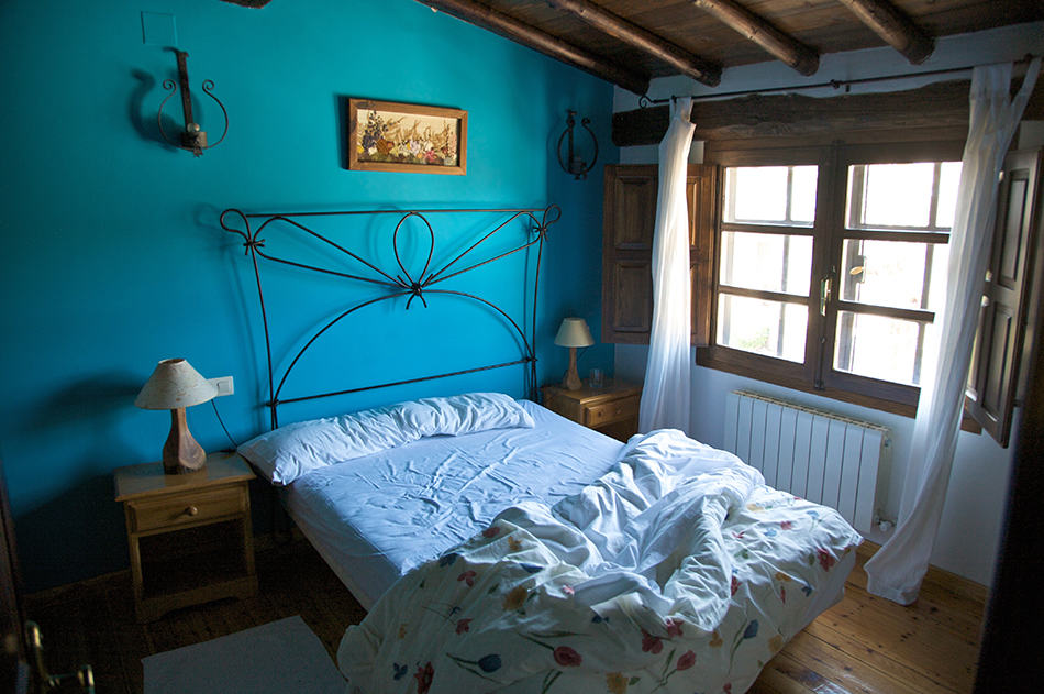 Blue in a Rustic-Style Bedroom