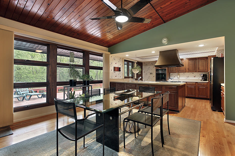 beadboard ceiling dining room