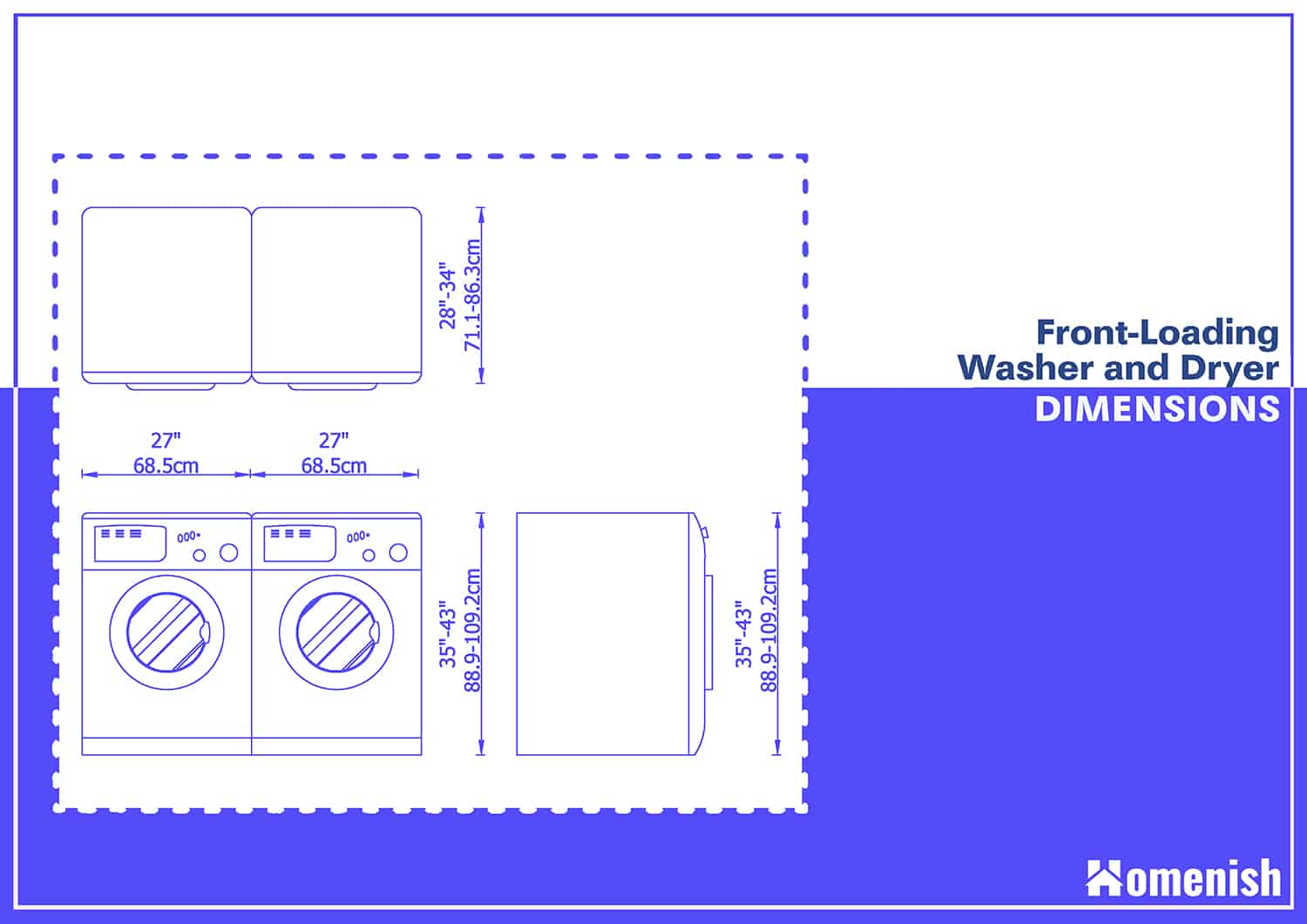 Front-Loading Washer and Dryer Dimensions