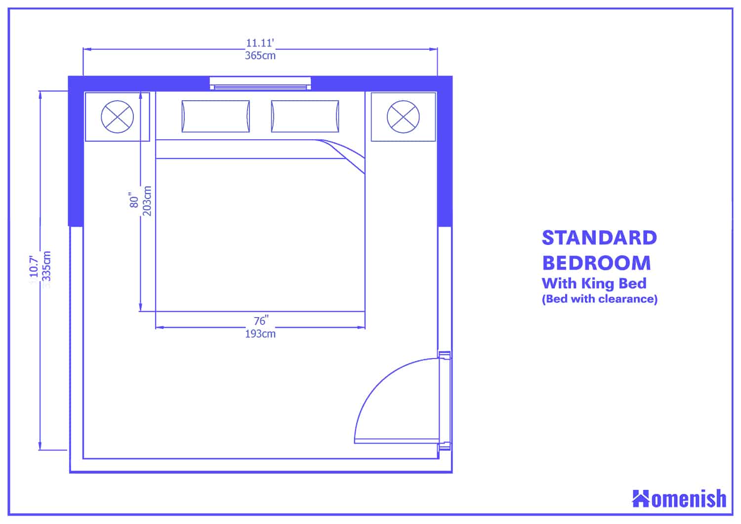 Standard Bedroom Size with KING BED (with Clearance)