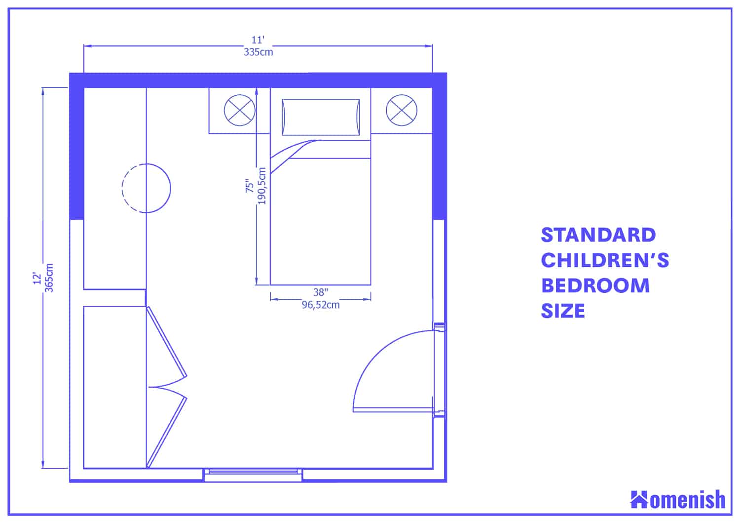 Standard Children’s Bedroom Size