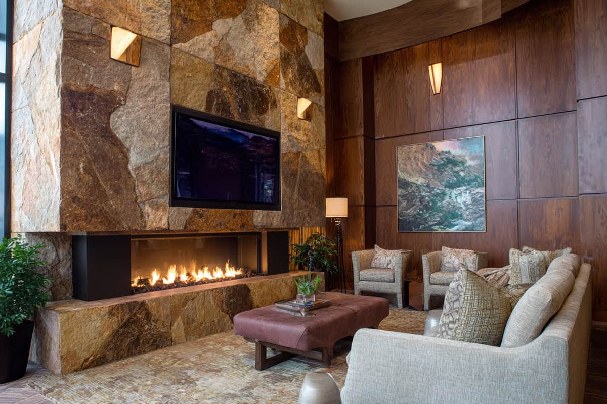 Stone Surround with Separate Panel for the TV