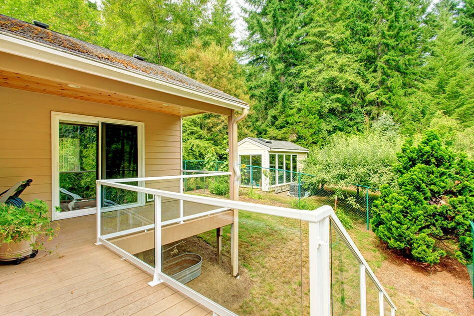 A Cozy Porch with Plexiglass Railings