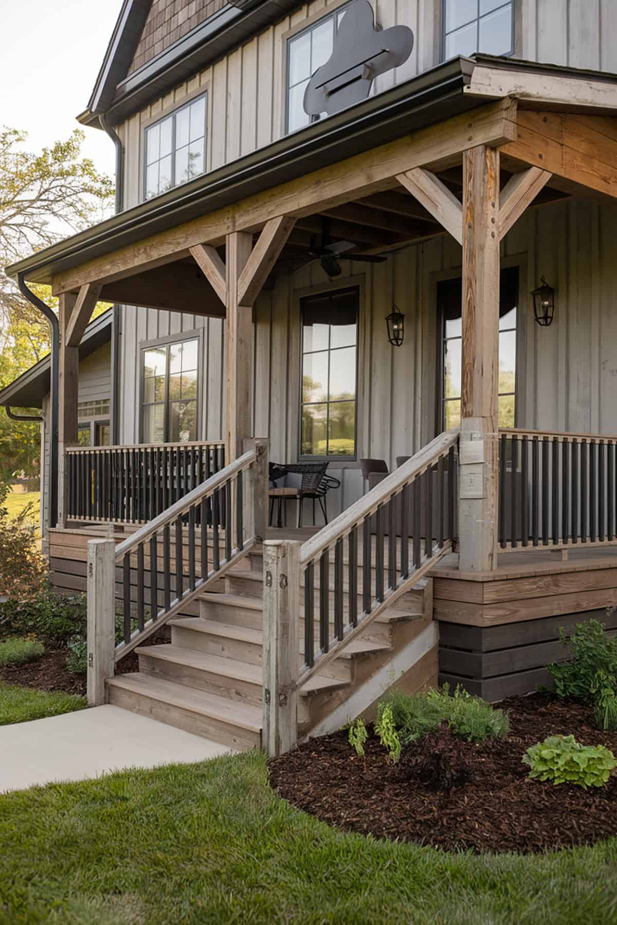 Barnwood Railing for a Rustic Porch