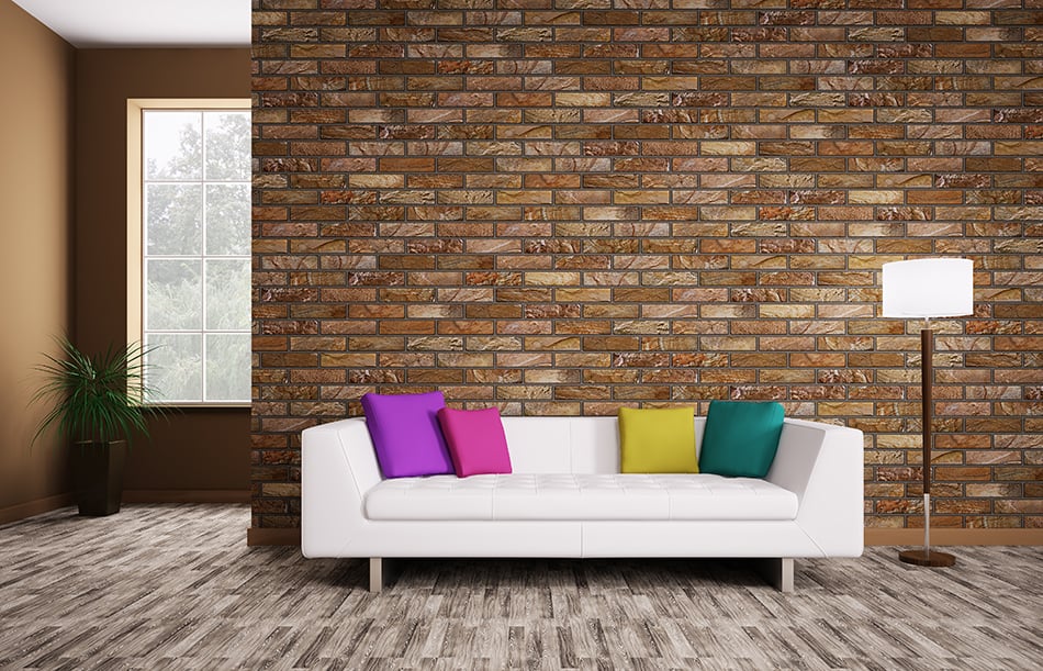 Combine Brown Brick Wall With Accent Colors