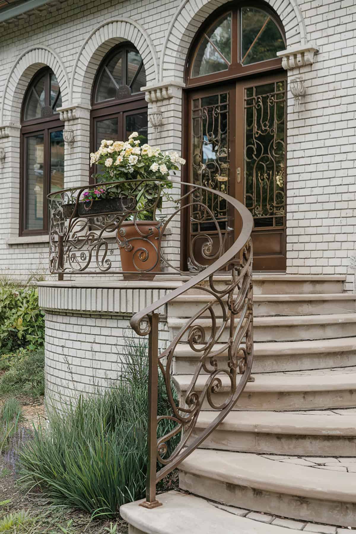 Curved Metal Porch Railing