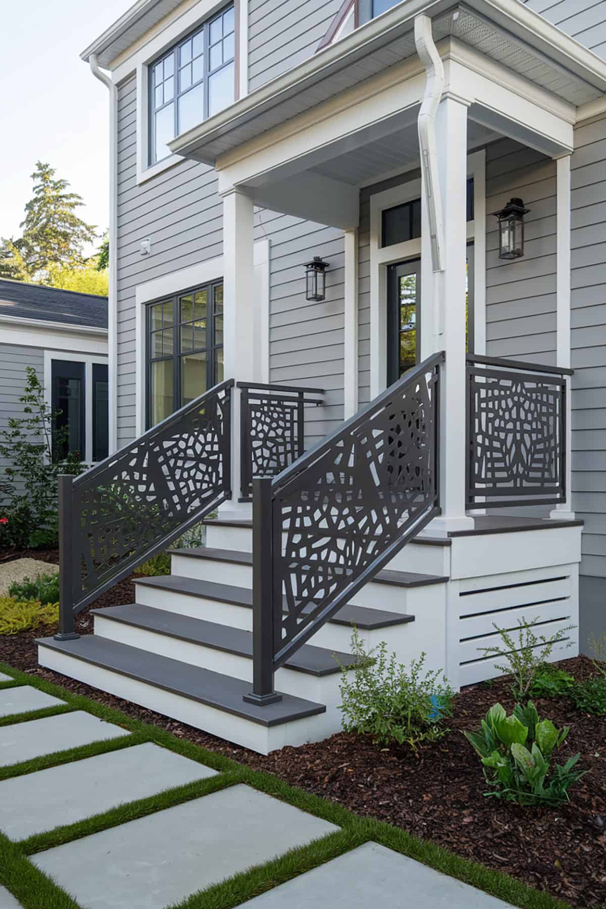 Geometric Metal Panel Railing