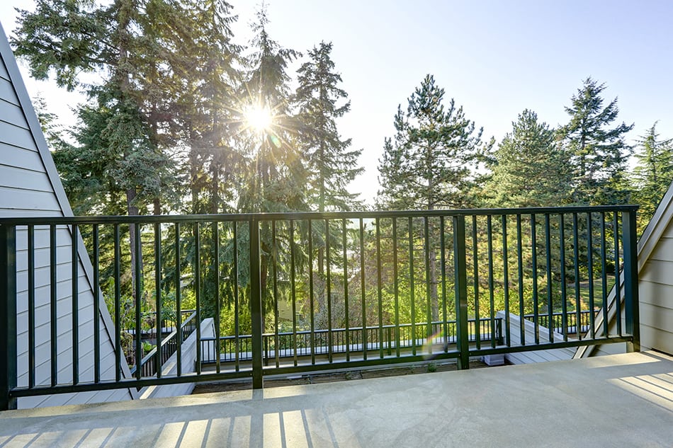 Porch with Traditional Vertical Railings