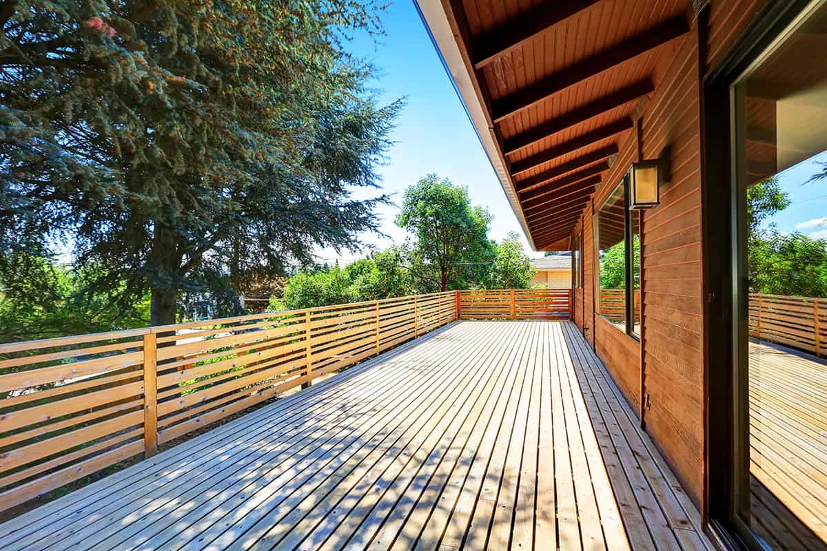 Wooden Porch with Horizontal Railings