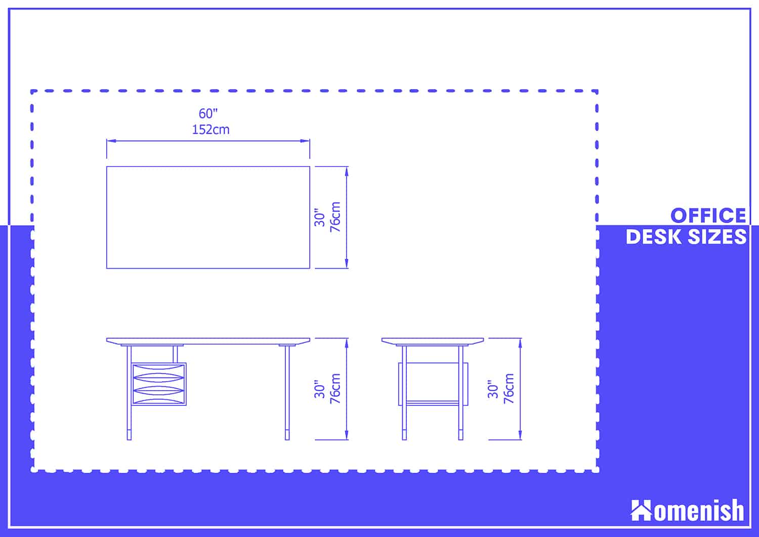 Typical Desk Sizes (with 6 Drawings) - Homenish