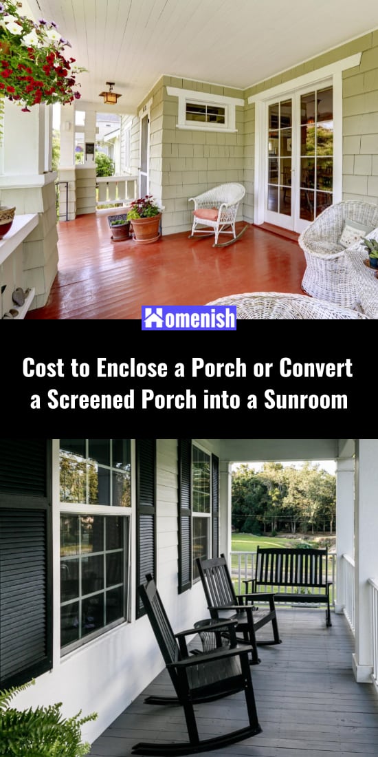 Cost to Enclose a Porch or Convert a Screened Porch into a Sunroom