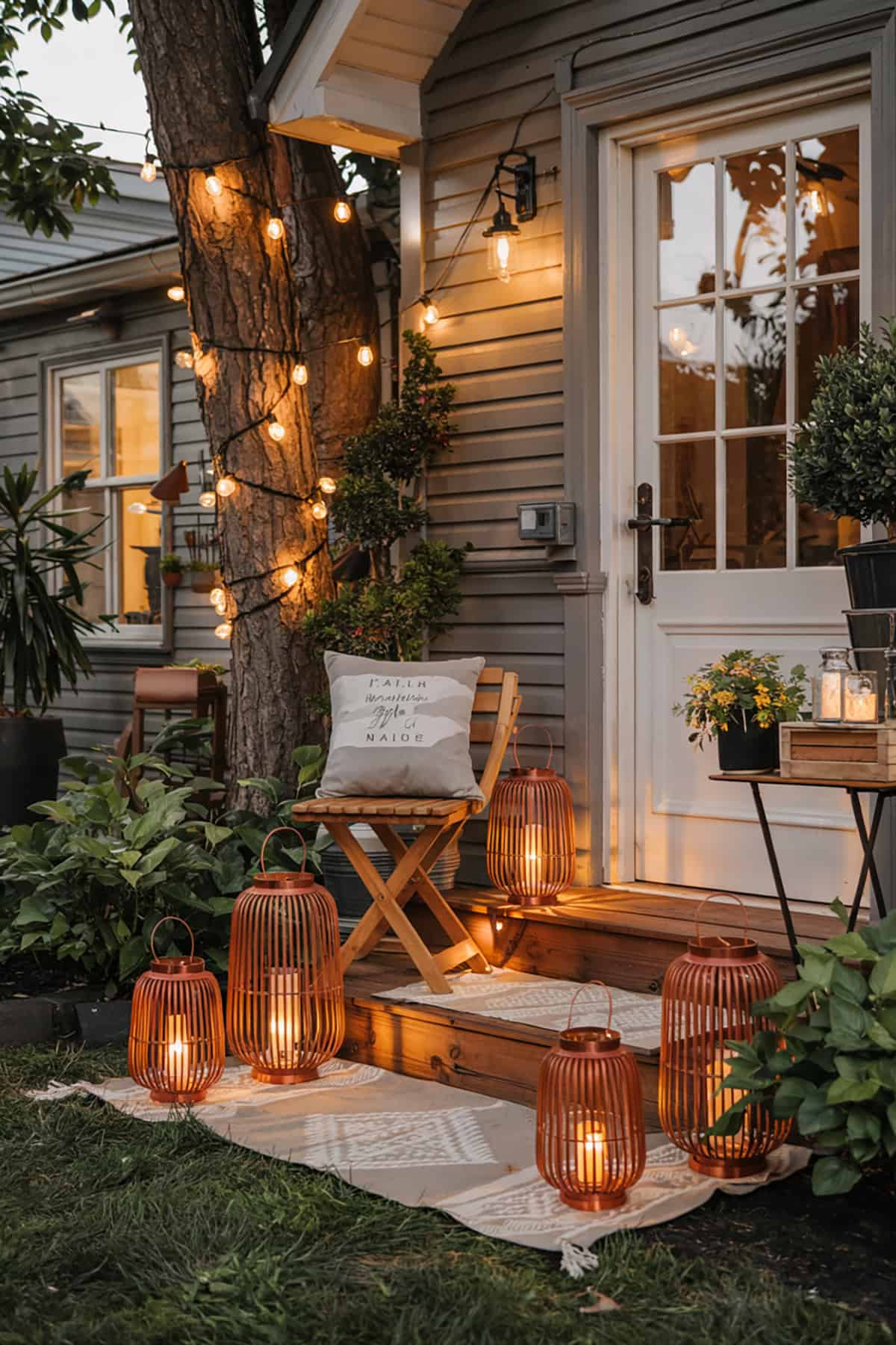Outdoor Lanterns and String Lights