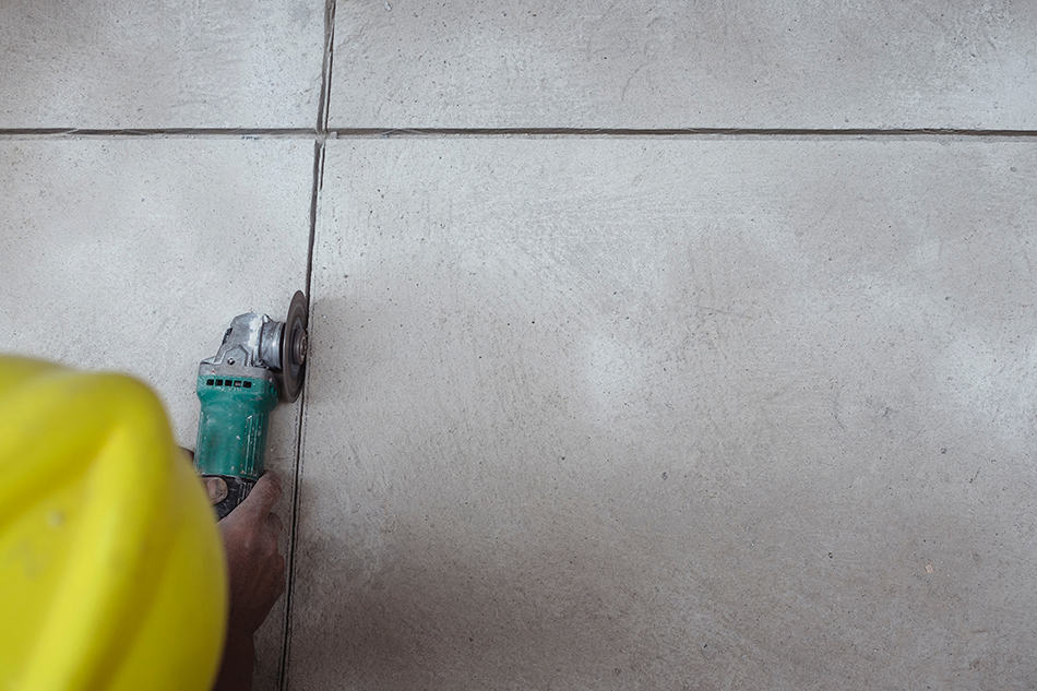 Removing Thinset from Concrete Using an Angle Grinder