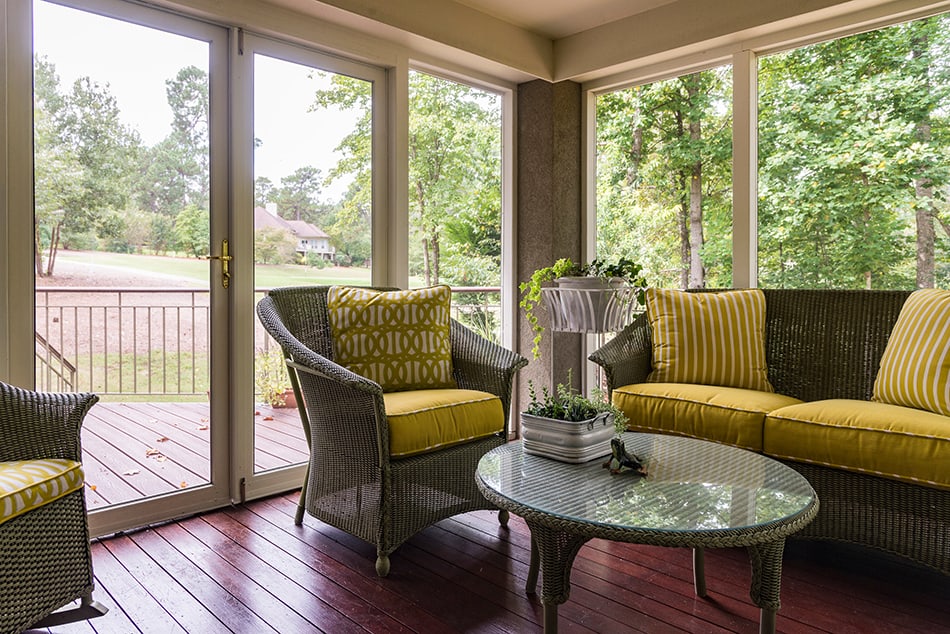 Wicker Furniture Sitting Area with Deck